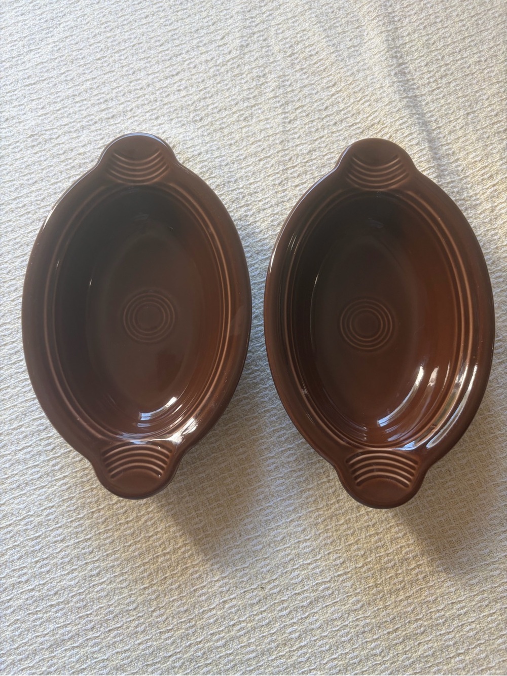 Fiestaware chocolate Brown individual casserole Dishes Set of 2